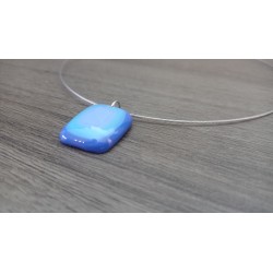 Creative blue fusing glass pendant sold