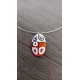 Glass pendant fusing millefiori red orange designer jewelry vendée