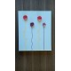 ceramic ceramic flower frame red black black stainless steel stainless steel on painted canvas made in vendée