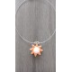 Pendentif fleur orange faïence blanche émaillé céramique artisanale made in france