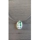 Pendentif verre fusing millefiori vert et blanc créatrice bijoux artisanaux vendée