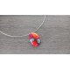 Pendentif de verre fusing millefiori rouge créatrice bijoux artisanaux vendée