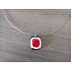 black and red fusing glass necklace