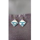 Square ceramic earrings blue green white