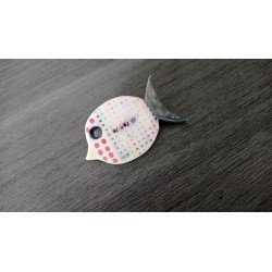 Handcrafted natural oval earthenware brooch on stainless steel made in france vendée