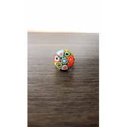 Bague verre fusing multicolor millefiori