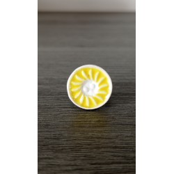 Bague jaune et blanche céramique créatrice vendée