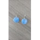 Oval blue ceramic earrings