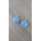 Boucles d'oreilles céramique bleu colombe