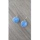 Oval blue ceramic earrings