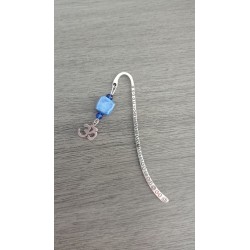 Ceramic blue and silver metal bookmark