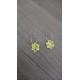 Boucles d'oreilles céramique fleurs créoles vertes