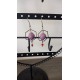 Boucles d'oreilles triangle céramique violettes