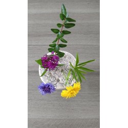 Pique flowers for small pot, glass or glass. Craft creation in enamelled earthenware