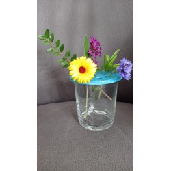 Pique flowers for small pot, glass or glass. Craft creation in enamelled earthenware