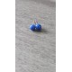 Boucles d'oreilles puce verre fusing bleu foncé acier inoxydable