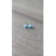 Boucles d'oreilles puce verre fusing bleu clair