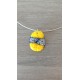 Pendentif verre fusing millefiori jaune transparent créatrice bijoux artisanaux vendée