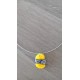 Pendentif verre fusing millefiori jaune transparent créatrice bijoux artisanaux vendée