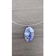 Pendentif femme en verre fusing millefiori coloris bleu créatrice bijoux artisanaux vendée