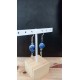 Blue and turquoise stainless steel ceramic earrings