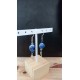 Boucles d'oreilles céramique bleu et dauphin acier inoxydable