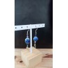 Blue and turquoise stainless steel ceramic earrings
