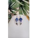 Blue and turquoise stainless steel ceramic earrings