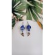 Blue and turquoise stainless steel ceramic earrings