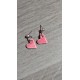 Boucles d'oreilles puces fantaisie céramique cœur rose