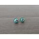 Boucles d'oreilles puce verre fusing millefiori verte