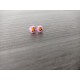 Boucles d'oreilles puce verre fusing millefiori rose