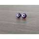 Boucles d'oreilles puce verre fusing millefiori rouge et bleu