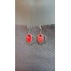 Fancy ceramic earrings half red moon