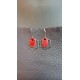 Fancy ceramic earrings half red moon