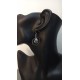 Boucles d'oreilles asymétriques géométriques céramique terre noir