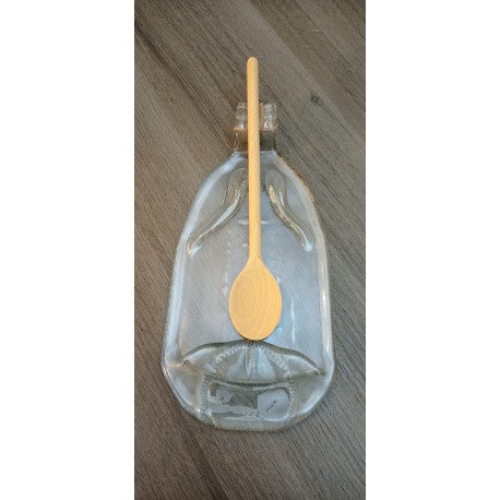 Plat en bouteille de verre upcyclé transparente motif olivier