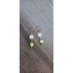 Green ceramic earrings