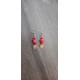 Fancy ceramic earrings half red moon