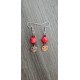 Boucles d'oreilles céramique rouge cœur love amour