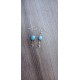 Boucles d'oreilles céramique bleu jade dauphin acier inoxydable