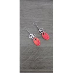 Boucles d'oreilles céramique orangé éléphant 