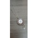 Pendentif en terre noir émaillé blanc