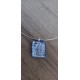 Pendentif bleu foncé dichroic à reflet en verre fusing création artisanale vendée