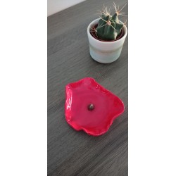 Coupelle porte bijoux coquelicot céramique