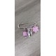 Broche violette faïence et ruban sur acier inoxydable anallergique