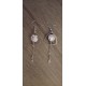 Boucles d'oreilles céramique grise et blanche