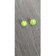 Smart earrings glass fusing millefiori light green