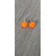 Boucles d'oreilles puce verre fusing millefiori orange