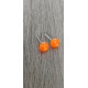 Boucles d'oreilles puce verre fusing millefiori orange